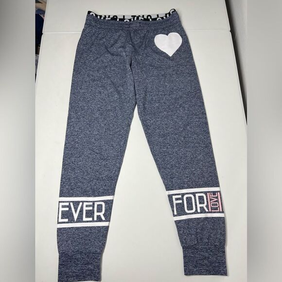 No Boundaries Womens Size M (7-9) Joggers Heather Gray Love Sweatpants - Picture 1 of 10